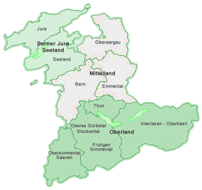Kanton Bern mit seinen Regionen